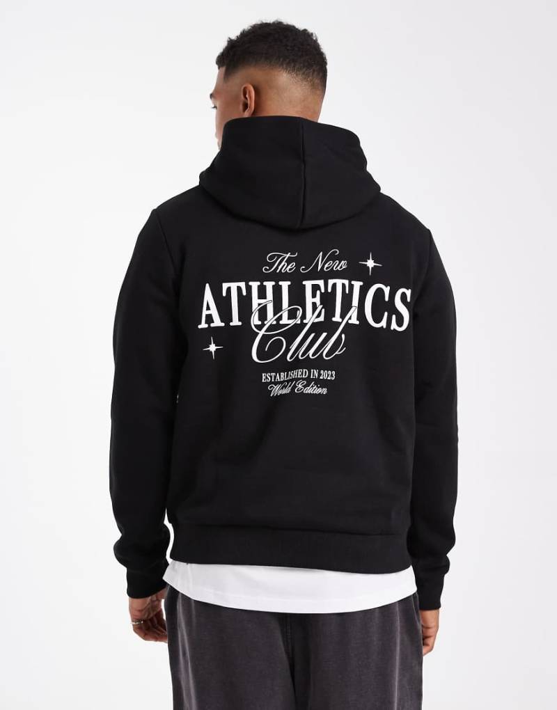 JJ Rebel - Kapuzenpullover in Schwarz mit Rückengrafik von JJ Rebel