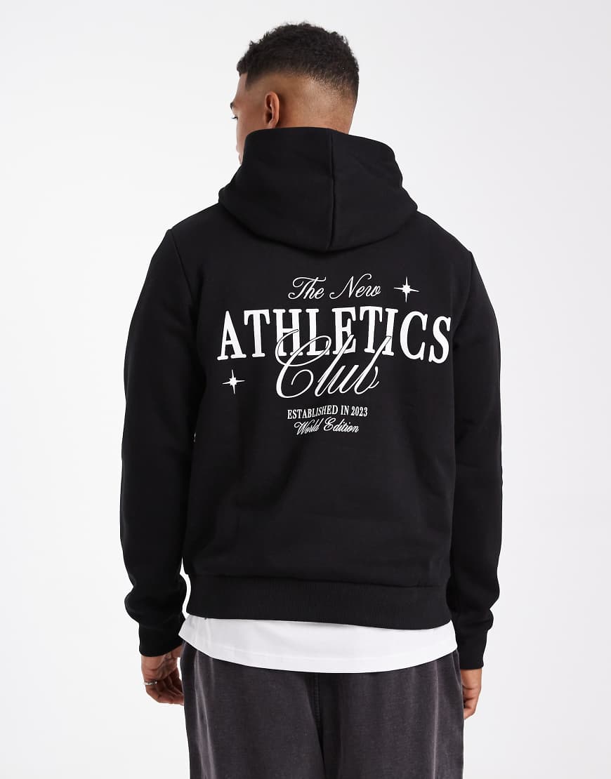 JJ Rebel - Kapuzenpullover in Schwarz mit Rückengrafik von JJ Rebel