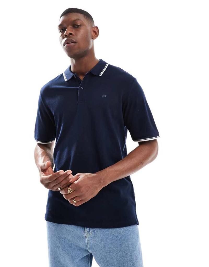 JJ Rebel - Kurzärmliges Polohemd in Marineblau von JJ Rebel