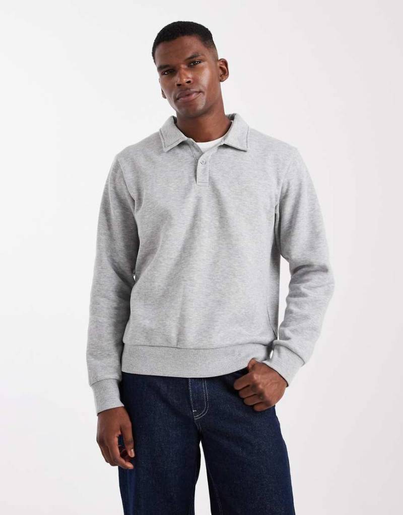 JJ Rebel - Polo-Sweatshirt in Grau von JJ Rebel