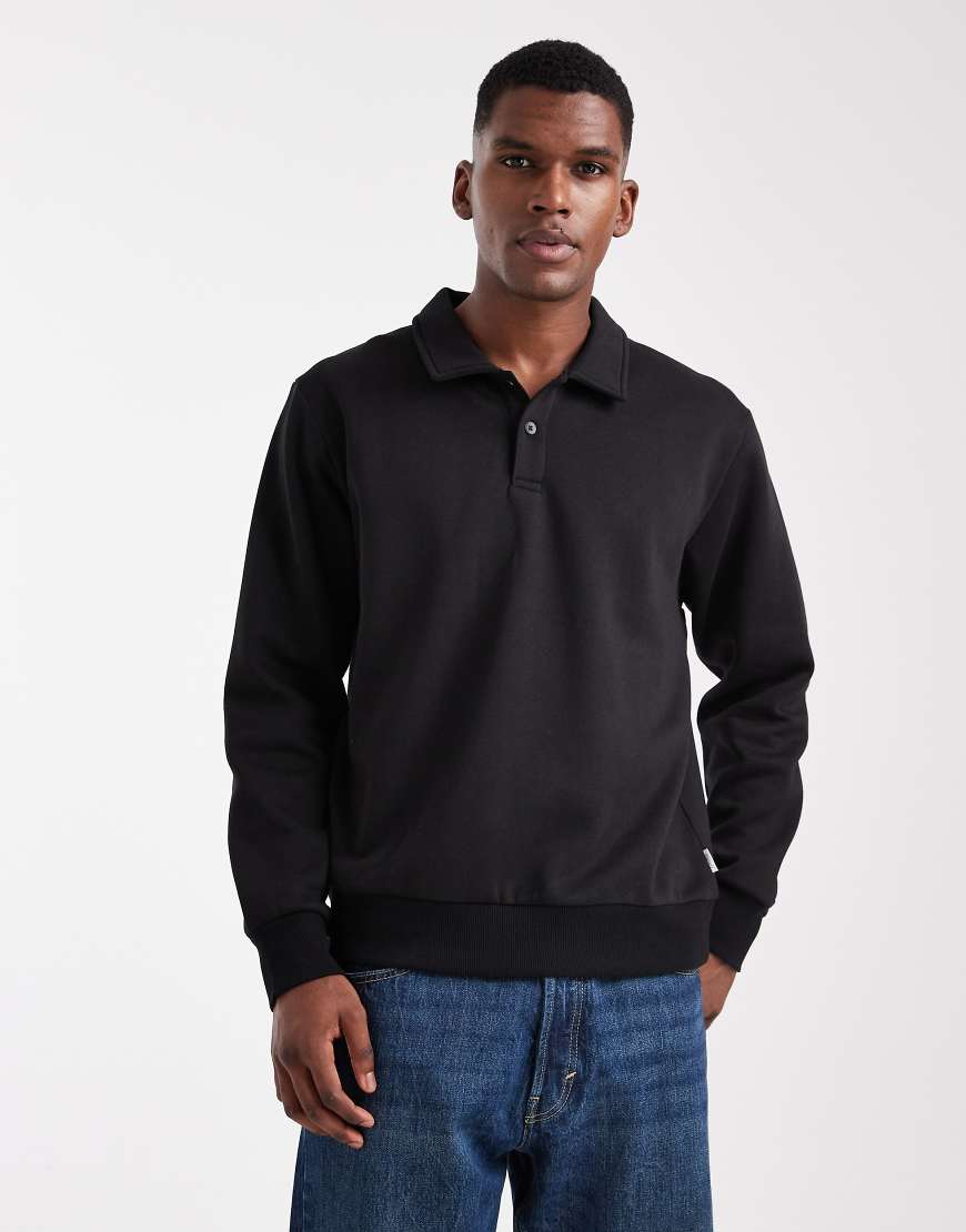 JJ Rebel - Polo-Sweatshirt in Schwarz von JJ Rebel