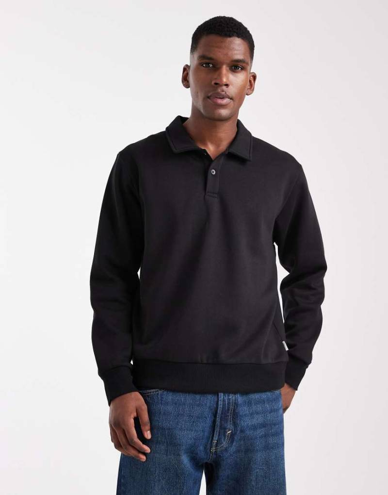 JJ Rebel - Polo-Sweatshirt in Schwarz von JJ Rebel
