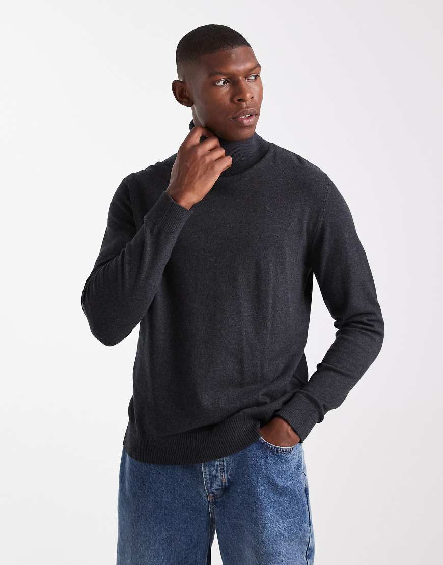 JJ Rebel - Rollkragenpullover in Dunkelgrau JJ Rebel - Rollkragenpullover in Dunkelgrau von JJ Rebel