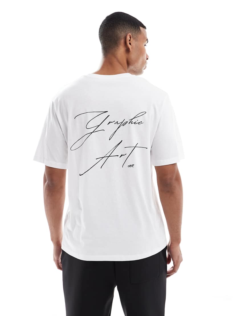 JJ Rebel - T-Shirt in Weiß mit Rückenprint JJ Rebel - T-Shirt in Weiß mit Rückenprint von JJ Rebel