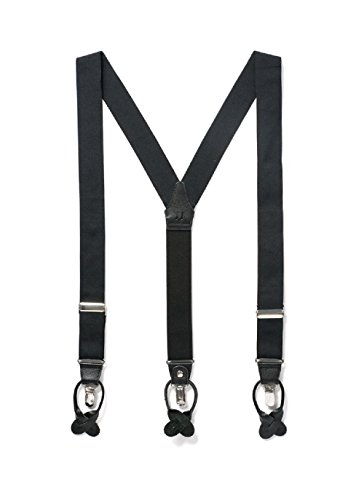 JJ SUSPENDERS Smoking-Hosenträger für Herren mit Lederdetails & baren Clips - Schwarz - EinheitsgröÃŸe von JJ Suspenders