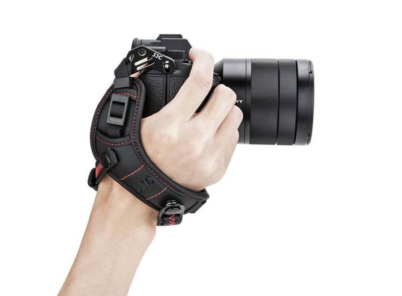 JJC Handgelenkbandage Handgelenkband für spiegellose Kameras mit Objektiv Rot-Schwarz von JJC