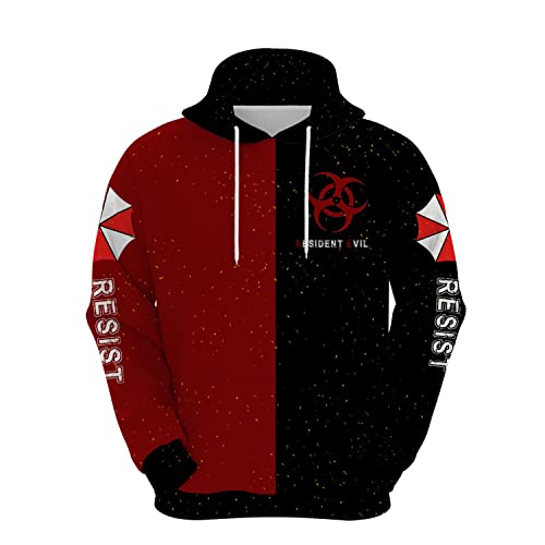 JJCat Herren Langarm Kapuzen Resident Evil Series Regenschirm Plus Größe 5XL Cosplay Pullover Sweatshirts(3XL,Blau15) von JJCat