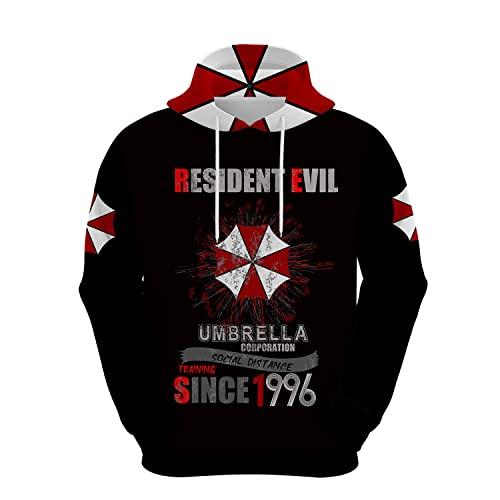 JJCat Herren Langarm Kapuzen Resident Evil Series Regenschirm Plus Größe 5XL Cosplay Pullover Sweatshirts(3XL,Bunt13) von JJCat