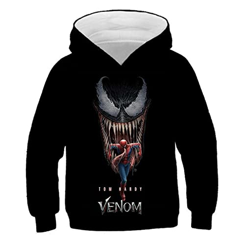 JJCat Kinder Langarm Kapuzen 3D-Digitaldruck Heldengift-Serie Brüllendes Monster Pullover Sweatshirts(L,Schwarz23) von JJCat