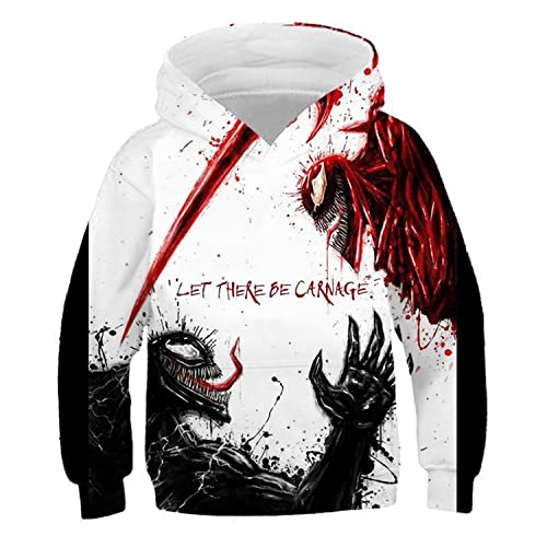 JJCat Kinder Langarm Kapuzen 3D-Digitaldruck Heldengift-Serie Brüllendes Monster Pullover Sweatshirts(L,Weib12) von JJCat