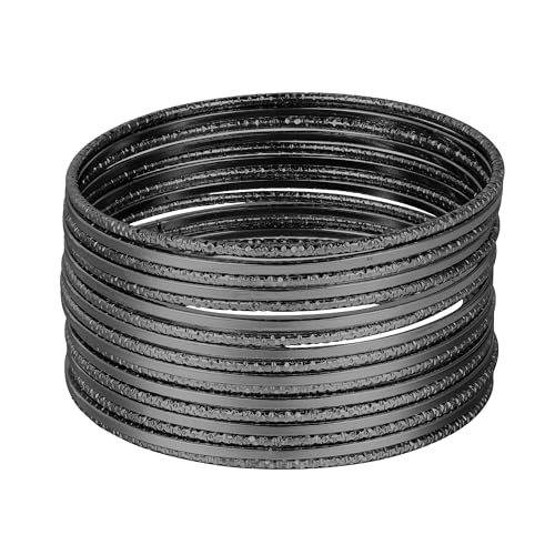 JJDreams 17 Stück Schwarze Plattiert Stacking Bangles, Chunky Armreif, für Jubiläen, Geburtstage oder Besondere Anlässe von JJDreams