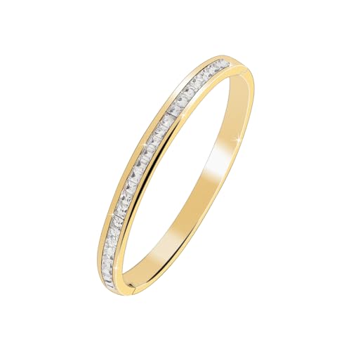 JJDreams 6 mm Strass Armreif,Gold plattiert Cubic Zirconia Tennis Armreif für Hochzeit Schmuck für Party Hochzeit Dating,Gold JJDreams 6 mm Strass Armreif,Gold plattiert Cubic Zirconia Tennis Armreif für Hochzeit Schmuck für Party Hochzeit Dating,Gold von JJDreams