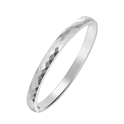JJDreams Armreif Armband Silber Edelstahl Armband Damen glatt poliert glänzend dünner Armreif 4/6MM von JJDreams