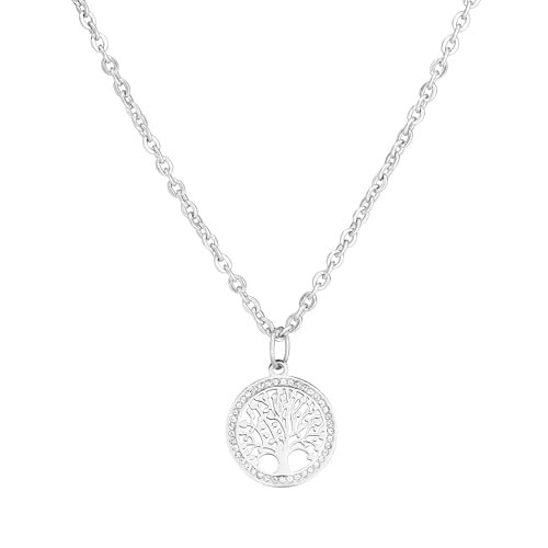 JJDreams Halskette mit Lebensbaum Anhänger Damen Necklace Halskette Edelstahl Kette für Jeden Tag Tragen,Silbern JJDreams Halskette mit Lebensbaum Anhänger Damen Necklace Halskette Edelstahl Kette für Jeden Tag Tragen,Silbern von JJDreams