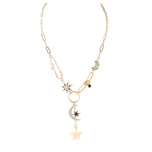JJDreams Boho Mond und Stern-Halskette Star-Schmuck Stern Anhänger Damen Necklace Weihnachtsschmuck Geschenk für Damen JJDreams Boho Mond und Stern-Halskette Star-Schmuck Stern Anhänger Damen Necklace Weihnachtsschmuck Geschenk für Damen von JJDreams