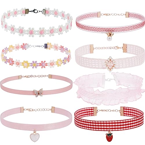 JJDreams Rose Bunte Choker Halskette Verstellbare Strand Halskette Schmuck Zubehör Hawaii Halskette Set für Frauen von JJDreams