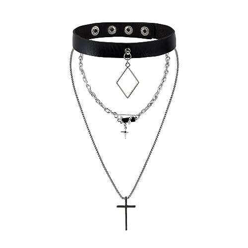 JJDreams Choker Kette Damen Pentagramm Choker Punk Ketten Set Gothic Choker Halsband Y2K Schmuck Set von JJDreams