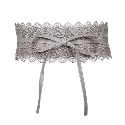 JJDreams Damen Schnüren Hüftgürtel Obi Bindegürtel Bowknot Breite Wickelgürtel Retro Bindegürtel,M,Grau JJDreams Damen Schnüren Hüftgürtel Obi Bindegürtel Bowknot Breite Wickelgürtel Retro Bindegürtel,M,Grau von JJDreams