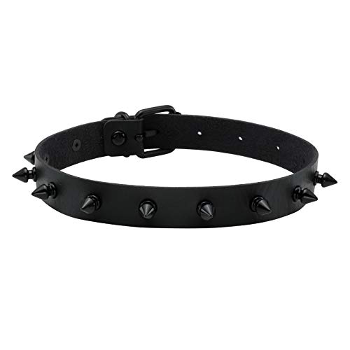 JJDreams Gothic Choker Spikes Nieten Choker PU Lederhalsband Damen Punk Choker Schwarz Halsreif Simple von JJDreams