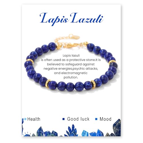 JJDreams Dunkelblau Naturstein Armband Boho Edelstein Perlen Armbänder Perlenarmband für Damen und Heren JJDreams Dunkelblau Naturstein Armband Boho Edelstein Perlen Armbänder Perlenarmband für Damen und Heren von JJDreams