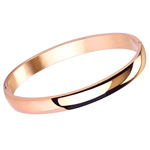 JJDreams Edelstahl Armreif 8MM Damen Silber Manschetten Armband Gravur Armband mit Verschluss Breit von JJDreams