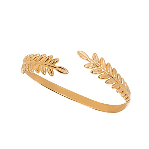 JJDreams Edelstahl Armreif Damen Gold Offener Armspange Armreif Gold Oval Armband Geschenk für Frauen von JJDreams