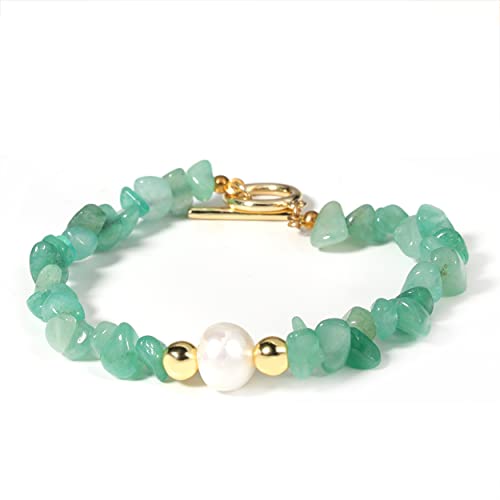 JJDreams Edelstein Armband Heilsteine Armband Damen splitterarmband Yoga Armband Grüne Aventurine Quartz mit Perle JJDreams Edelstein Armband Heilsteine Armband Damen splitterarmband Yoga Armband Grüne Aventurine Quartz mit Perle von JJDreams