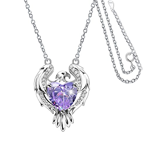 JJDreams Herz Halskette 925 Sterling Silber Damen Adler Anhänger Kette Geburtsstein Halskette Geschenk für Frauen JJDreams Herz Halskette 925 Sterling Silber Damen Adler Anhänger Kette Geburtsstein Halskette Geschenk für Frauen von JJDreams