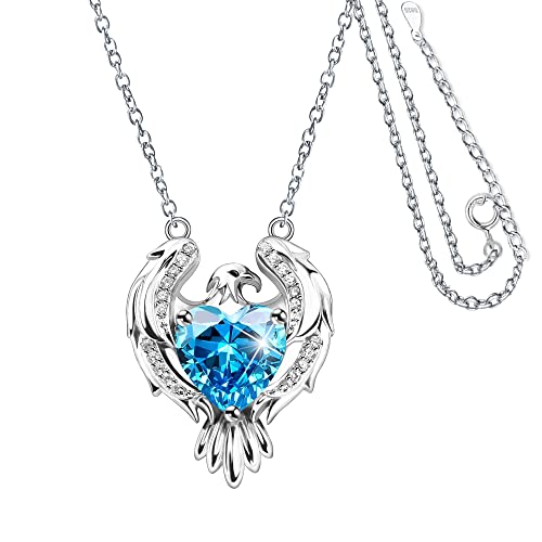 JJDreams Herz Halskette 925 Sterling Silber Damen Adler Anhänger Kette Geburtsstein Halskette Geschenk für Frauen JJDreams Herz Halskette 925 Sterling Silber Damen Adler Anhänger Kette Geburtsstein Halskette Geschenk für Frauen von JJDreams