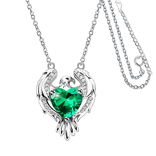JJDreams Herz Halskette 925 Sterling Silber Damen Adler Anhänger Kette Geburtsstein Halskette Geschenk für Frauen JJDreams Herz Halskette 925 Sterling Silber Damen Adler Anhänger Kette Geburtsstein Halskette Geschenk für Frauen von JJDreams