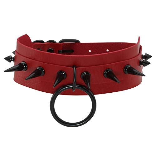 JJDreams Punk Choker Halsband Damen Gothic Choker Spikes Breit Choker Ring Choker Emo Choker Schwarz von JJDreams