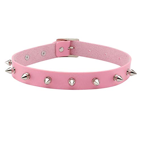 JJDreams Gothic Choker Spikes Nieten PU Lederhalsband Damen Punk Choker Schwarz Halsreif Simple, Modeshalkette für Damen Herren von JJDreams