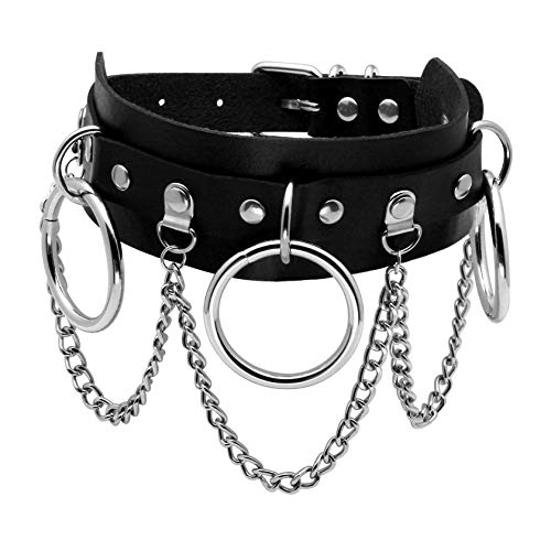 JJDreams Gothic Choker Herz Punk Choker Choker Halsband Schwarz Choker Leder Damen Spike Choker von JJDreams