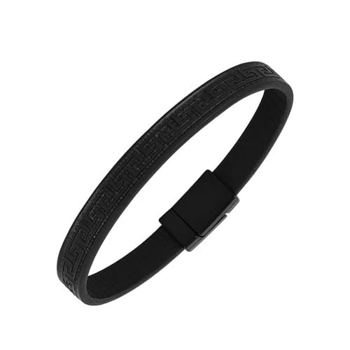 JJDreams Herren Lederarmband Punk schwarz Armbänder mit Legierung Verschluss, geflochtenes Lederarmband 20CM von JJDreams