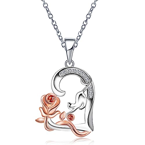 JJDreams Herz Halskette 925 Sterling Silber Damen Kette mit Anhänger Katze Schmuck Tiere Geschenk für Frauen von JJDreams