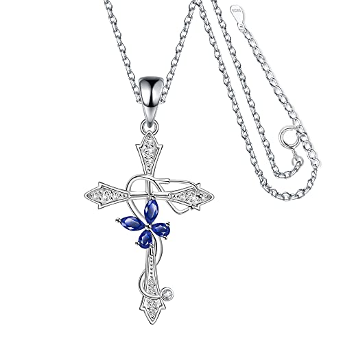 JJDreams Kreuz Kette 925 Sterling Silber Damen Krankenschwester Halskette mit Zirkonia Engelsflügel Anhänger von JJDreams