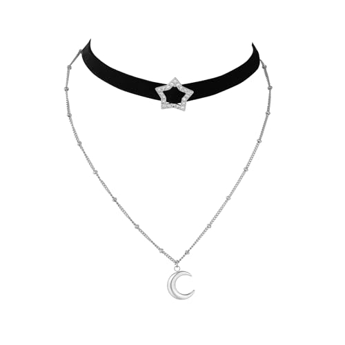 JJDreams Multilayer Halskette Vintage Stern Choker Kette Kreuz Anhänger Punk Gothic Halskette für Damen JJDreams Multilayer Halskette Vintage Stern Choker Kette Kreuz Anhänger Punk Gothic Halskette für Damen von JJDreams
