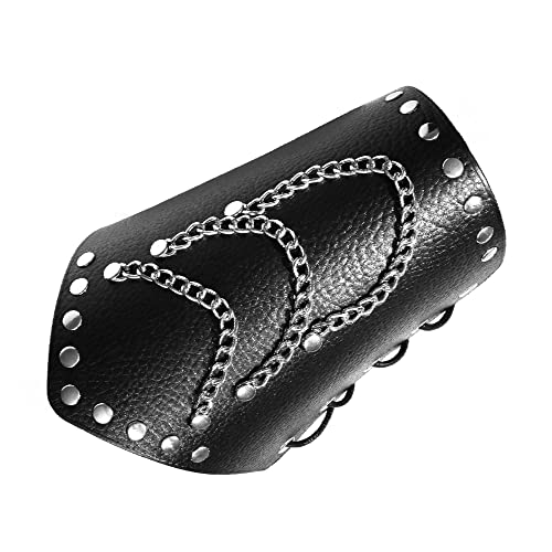 JJDreams Gothic Lederarmband Herren Wikinger Armreif Schwarz Breites Nordisches Armband Mittelalter Schmuck für Frauen Männer von JJDreams