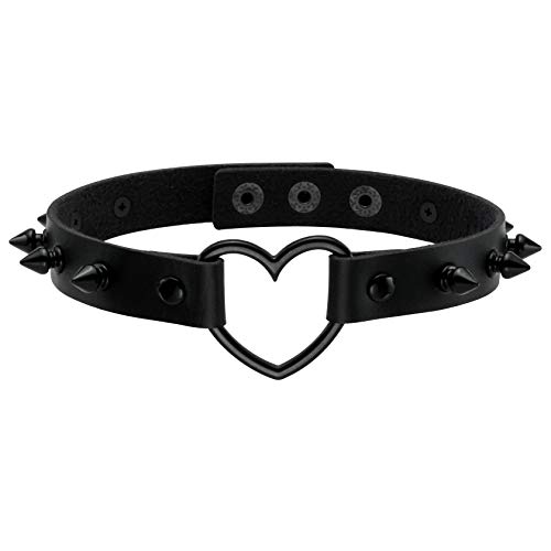 JJDreams Choker Herz Leder Choker Halsband Gothic Damen Punk Choker Spikes Halsband Schwarz Frauen JJDreams Choker Herz Leder Choker Halsband Gothic Damen Punk Choker Spikes Halsband Schwarz Frauen von JJDreams