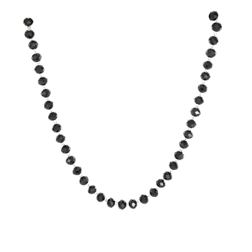 JJDreams Schwarze Perlenkette mit Anhänger Choker Frau Gothic Punk Halskette Boho Choker Halskette Kristallkette Anhänger von JJDreams