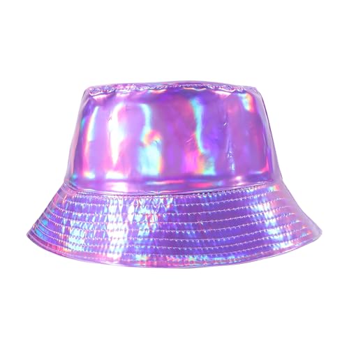 JJDreams Unisex Reversibel Anglerhut Faltbar Hut Pilz Hut Bunter Fischhut Anglerhut Glamour Accessoire,Lila von JJDreams