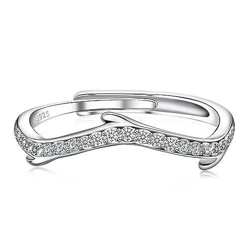 JJDreams Zirkonia Ring 925 Sterling Silber Damen Verstellbare Ring Verlobungsring mit Stein Geschenk für Frauen von JJDreams