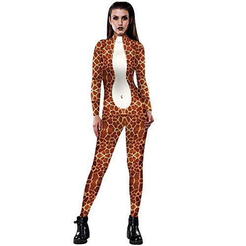 JJEUWE Damen Halloween Kostüm Cosplay Bodysuit 3D Skinny Stretch Kostüm - Gelb - Medium von JJEUWE