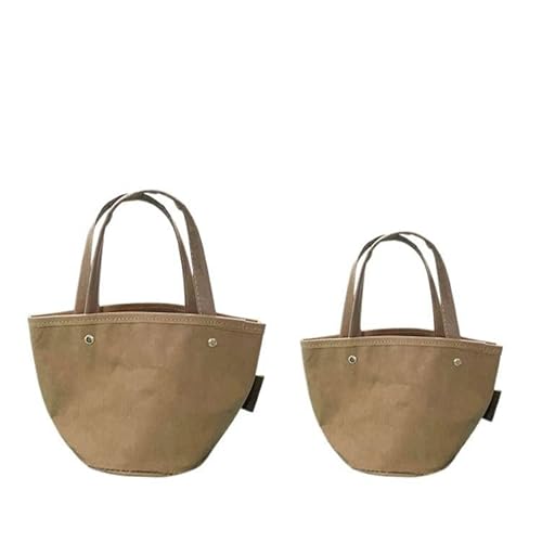 Make-up-Tasche aus gewaschenem Kraftpapier, wiederverwendbar, tragbar, mit Griffen, Organizer für den täglichen Gebrauch und auf Reisen, L, modisch von JJIAGOLD