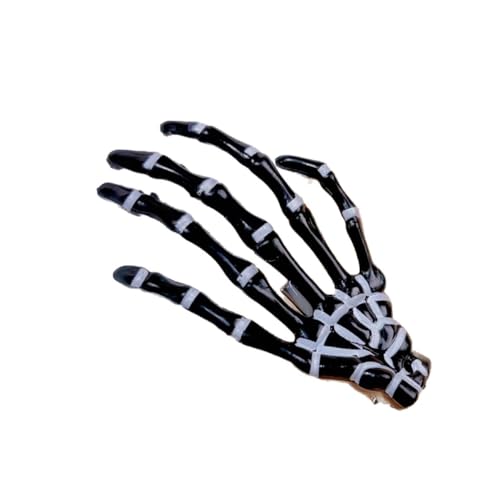 Skelett Hand Haarspangen Punk Gothic Haarspangen für Frauen Halloween Horror Haarschmuck Knochen Klaue Haarnadeln für Party Cosplay (Schwarz) von JJIAGOLD