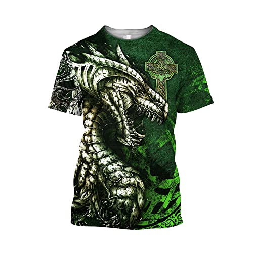 JJLLAZAD Herren Viking Tattoo Pullover Hoodie Jormungandr Sweatshirt Mit 3D-Volldruck Herbst Freizeitpullover Oversized Freizeitmantel,Short Sleeves,L von JJLLAZAD