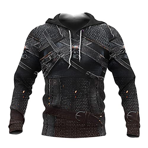 JJLLAZAD Herren Wikimings Rüstung Hoodies 3D Bedruckter Kriegers Neuheit Pullover Herbst Casual Drawstring Harajuku Langarm Sweatshirt,A202108hoodie,L von JJLLAZAD