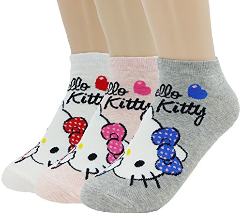 JJMax Hello Kitty Damen Knöchelsocken aus Baumwollmischung - - Einheitsgröße von JJMax