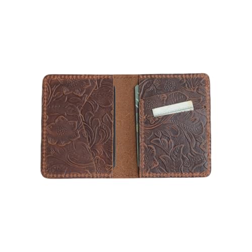 JJNUSA Handgefertigte minimalistische Herren-Geldbörse aus Leder mit Kartenhalter im Used-Look für Geschenke, Blumenbraun, m, Minimalistisch JJNUSA Handgefertigte minimalistische Herren-Geldbörse aus Leder mit Kartenhalter im Used-Look für Geschenke, Blumenbraun, m, Minimalistisch von JJNUSA
