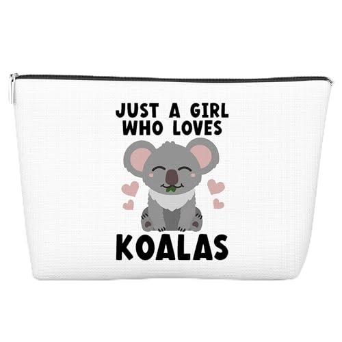 JJOINUS Koalas Make-up-Tasche für Frauen, beste Freundin, Schwester, Reißverschlusstasche für Amine Koalas Liebhaber, Weihnachten, Geburtstag, Geschenk, 25,4 x 17,8 cm, Weiss/opulenter Garten von JJOINUS